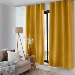 Rideau thermique doublé (135x240 cm - Jaune moutarde)