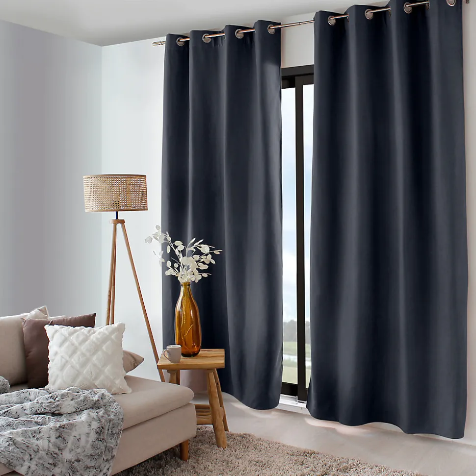 Rideau thermique doublé (135x240 cm - Gris Foncé)
