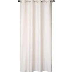 Rideau Thermique effet Lin chiné doublé polaire ton sur ton à œillets 135x240cm prêt a poser, bleu marine