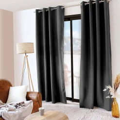 Rideau thermique en microfibre doublée (135x240 cm - Gris Foncé)
