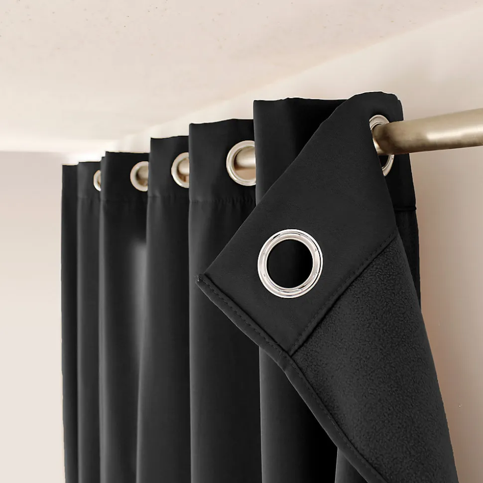 Rideau thermique en microfibre doublée (135x240 cm - Gris Foncé)