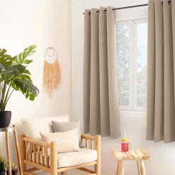 Rideau thermique en microfibre doublée (135x180 cm - Naturel)
