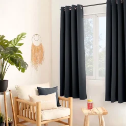 Rideau thermique en microfibre doublée (135x180 cm - Gris Foncé)