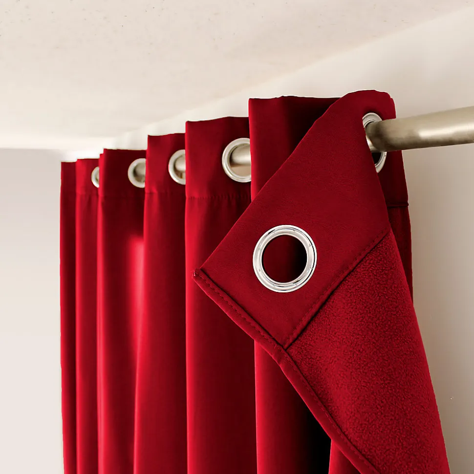 Rideau thermique en microfibre doublée (135x240 cm - Rouge)
