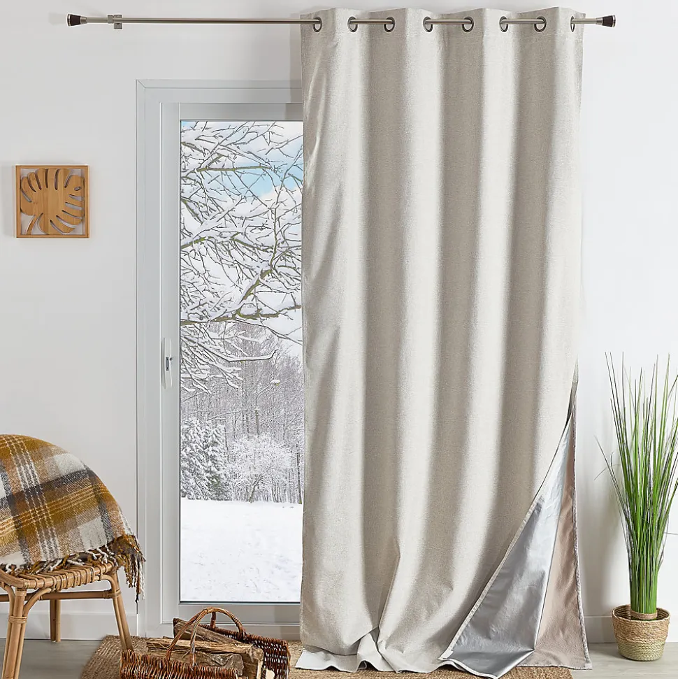 Rideau thermique et occultant hiver - été (140x260 cm - Ecru)