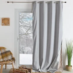 Rideau thermique et occultant hiver - été (140x260 cm - Gris)