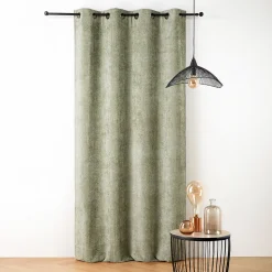 Rideau thermique et phonique velours chenille (135x260 cm - Vert)
