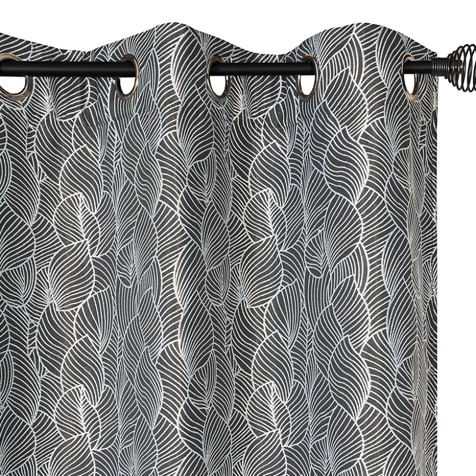 Rideau Thermique Fantaisie à œillets 135x240cm, prêt à Poser Anthracite.