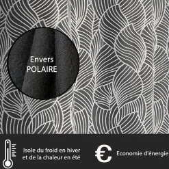 Rideau Thermique Fantaisie à œillets 135x240cm, prêt à Poser Anthracite.