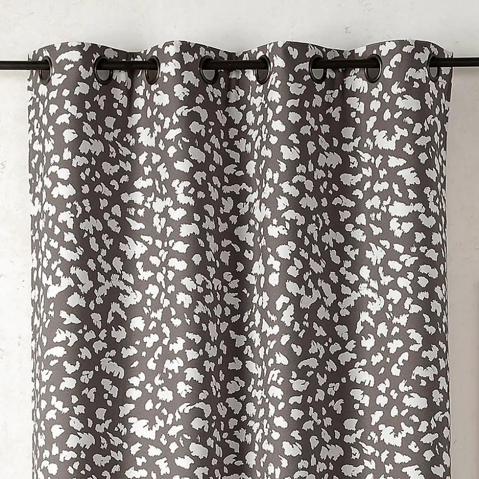 Rideau thermique obscurcissant et phonique "bouleau" 140 x 240 cm motif tacheté - 140x240cm - Gris anthracite