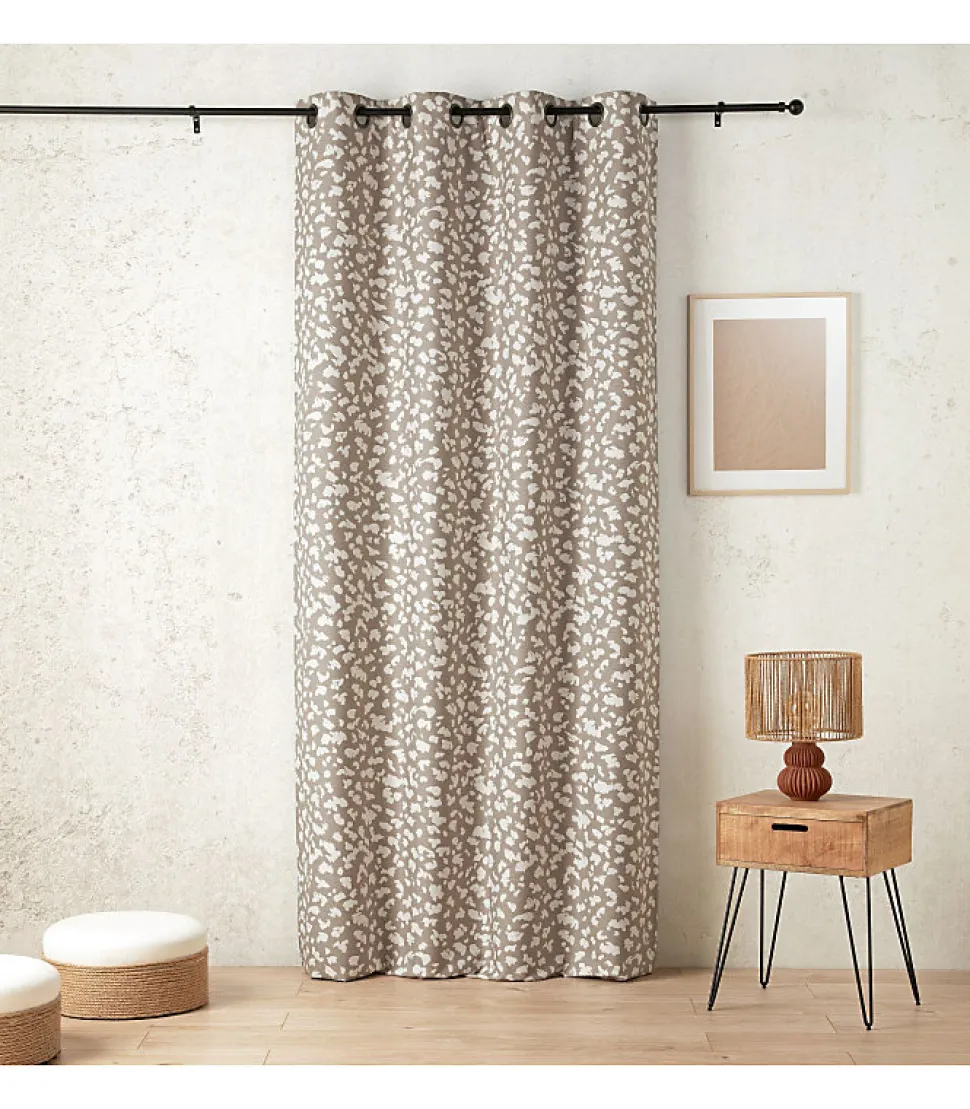 Rideau thermique obscurcissant et phonique "bouleau" 140 x 240 cm motif tacheté - 140x240cm - Beige