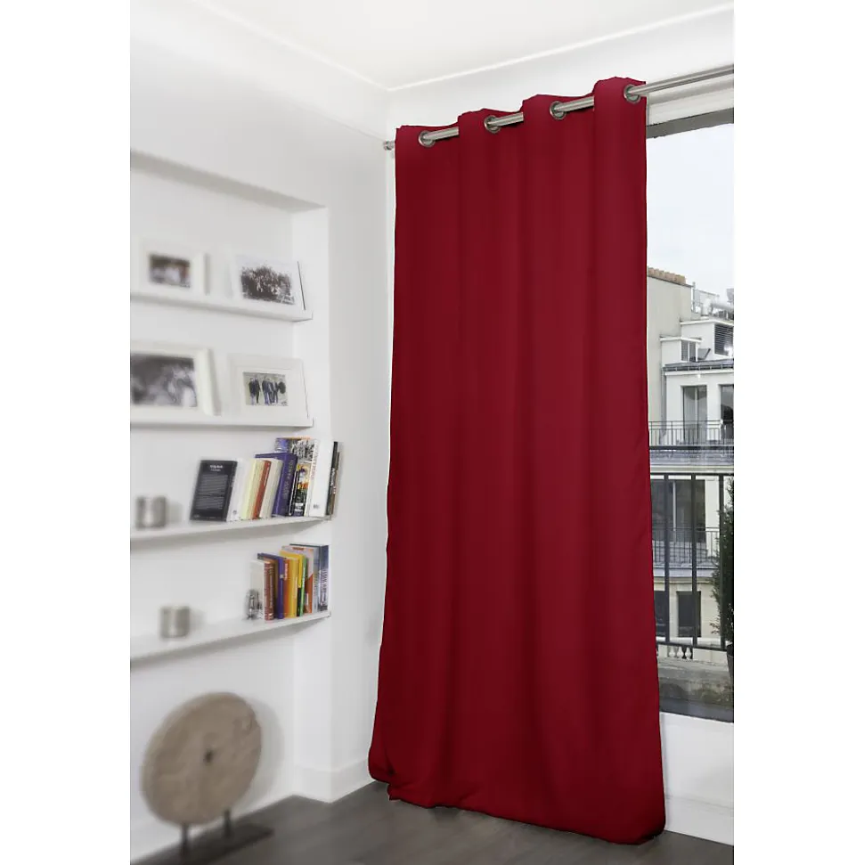 Rideau thermique occultant Oeillets Rouge MC330 140 x 180 (LxH)