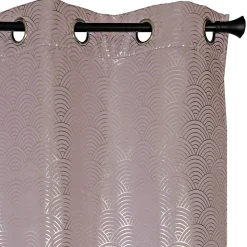 Rideau thermique occultant lilas motifs arc-en-ciel 140x240 cm à œillets, prêt à poser