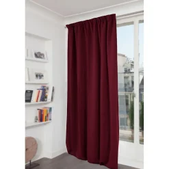 Rideau thermique occultant Galon fronceur Rouge MC330 140 x 300 (LxH)