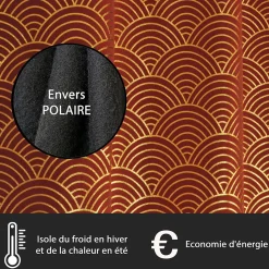Rideau Thermique Occultant Bordeaux à Motifs Arc-en-Ciel 140x240cm