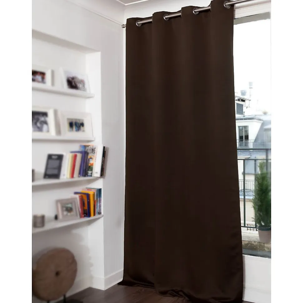 Rideau thermique occultant Oeillets Marron MC610 140 x 260 (LxH)