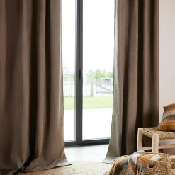 Rideau thermique phonique et semi occultant KONFOR (140x300 cm - Taupe)