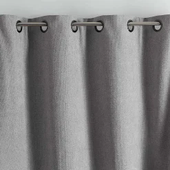 Rideau thermique phonique et semi occultant KONFOR (250x260 cm - Gris Perle)