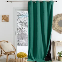 Rideau thermique phonique et semi occultant KONFOR (140x260 cm - Vert)
