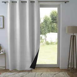 Rideau thermique phonique 140 x 260 cm 100% occultant/velours relief shadow Perle