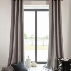 Rideau thermique phonique et semi occultant KONFOR (140x180 cm - Gris Perle)