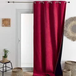 Rideau thermique phonique et semi occultant KONFOR (140x180 cm - Rouge)