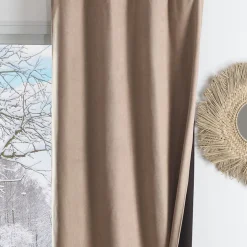 Rideau thermique phonique et semi occultant KONFOR (140x180 cm - Beige)