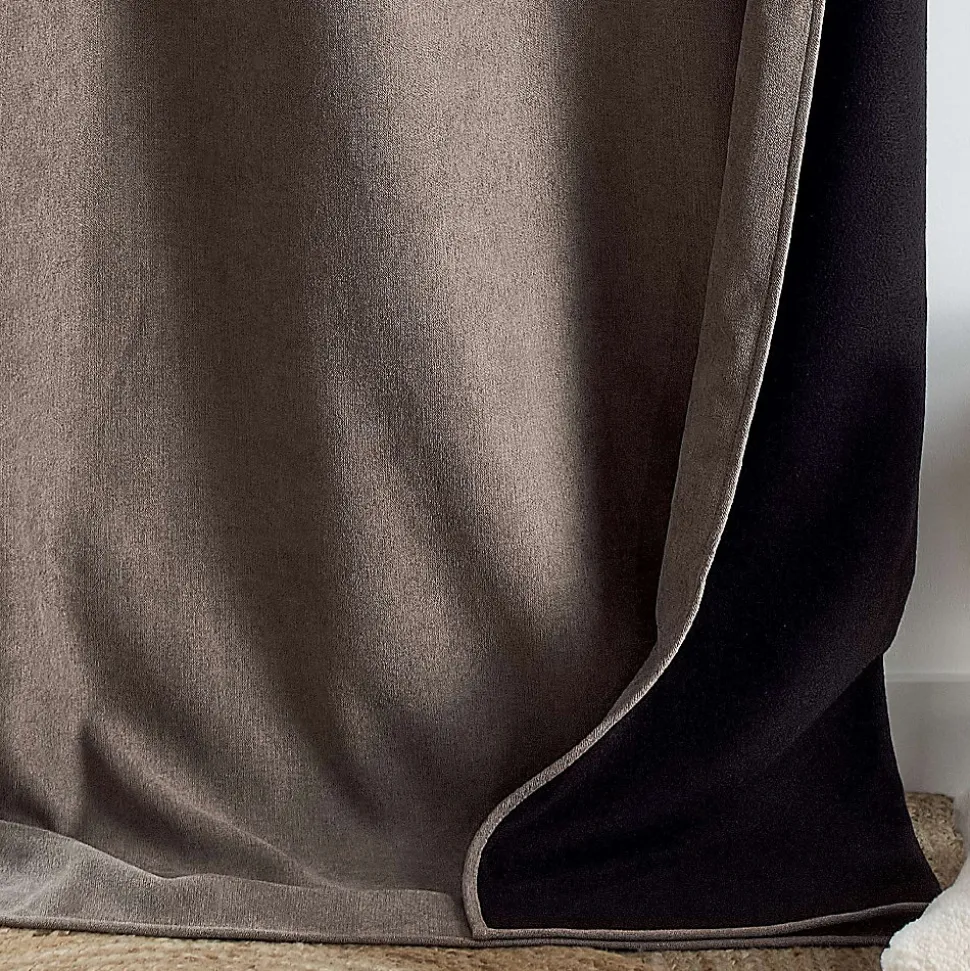Rideau thermique phonique et semi occultant KONFOR (250x260 cm - Lin)