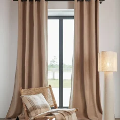 Rideau thermique phonique et semi occultant KONFOR (140x260 cm - Beige)