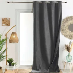 Rideau thermique phonique et semi occultant KONFOR (250x260 cm - Gris anthracite)