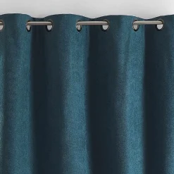 Rideau thermique phonique et semi occultant KONFOR (140x260 cm - Bleu Paon)