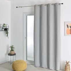 Rideau thermique semi-occultant bouclette (140x260 cm - Gris clair)