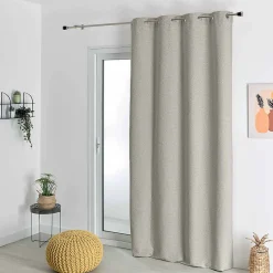 Rideau thermique semi-occultant bouclette (140x260 cm - Beige)
