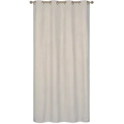 Rideau Thermique suédine doublé Polaire 140x180cm, Prêt à Poser Spécial petite hauteur, Beige