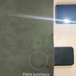 Rideau Thermique suédine doublé Polaire 140x240cm, Prêt a Poser, Kaki