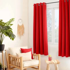 Rideau uni isolant et thermique (140x180 cm - Rouge)