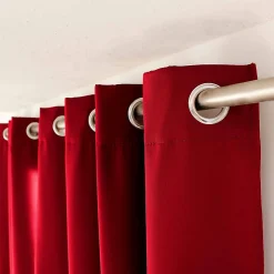Rideau uni isolant et thermique (140x180 cm - Rouge)