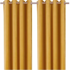 Rideau Velvet Valgreta jaune l.140 x H.260 cm