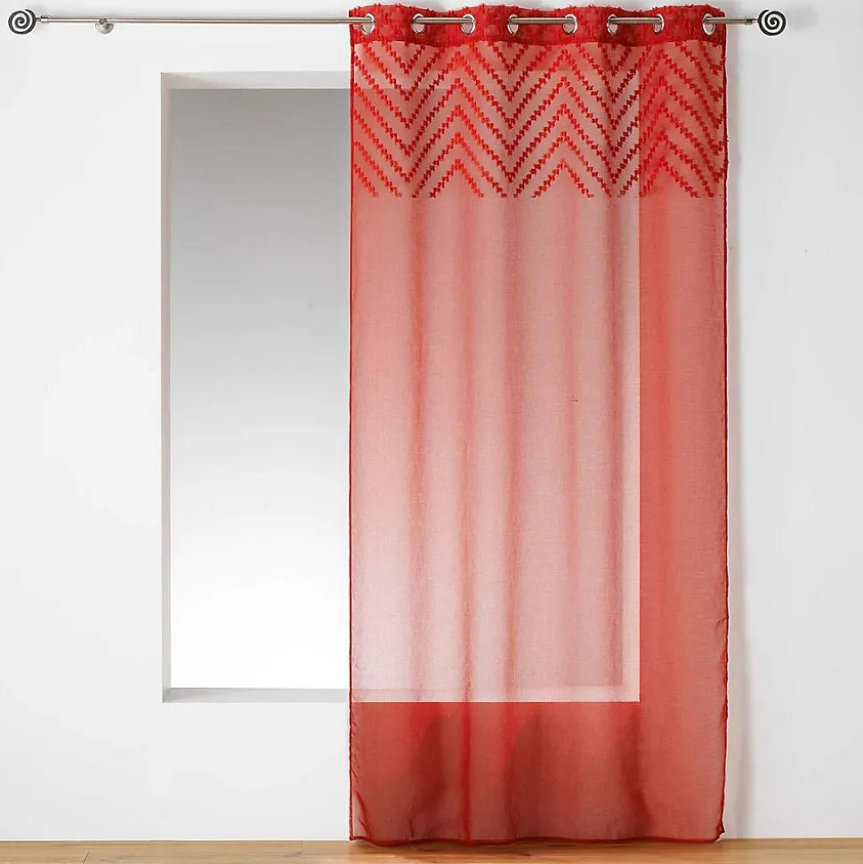 Rideau Voilage à Oeillets "Sahara Top" 140x240cm Terracotta