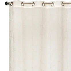 Rideau Voilage Brodé Ivoire Prêt à Poser 140x240cm