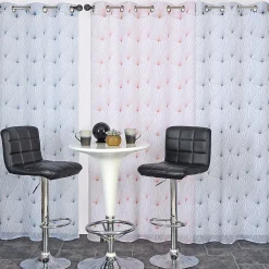 Rideau Voilage Imprimé à Œillets 140x240 cm en Bleu - Décoration Élégante et Pratique.