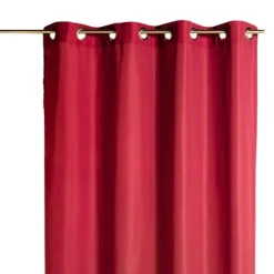 Rideau voilage Microfibre Uni (135x180 cm - Rouge)