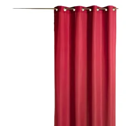 Rideau voilage Microfibre Uni (135x180 cm - Rouge)