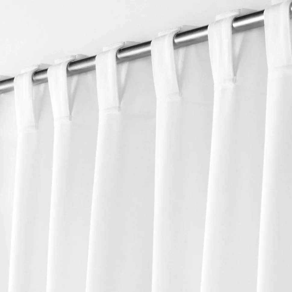 Rideau voilage surfilé passants cachés (140x240 cm - Blanc)