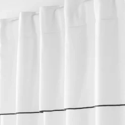Rideau voilage surfilé passants cachés (140x240 cm - Blanc)