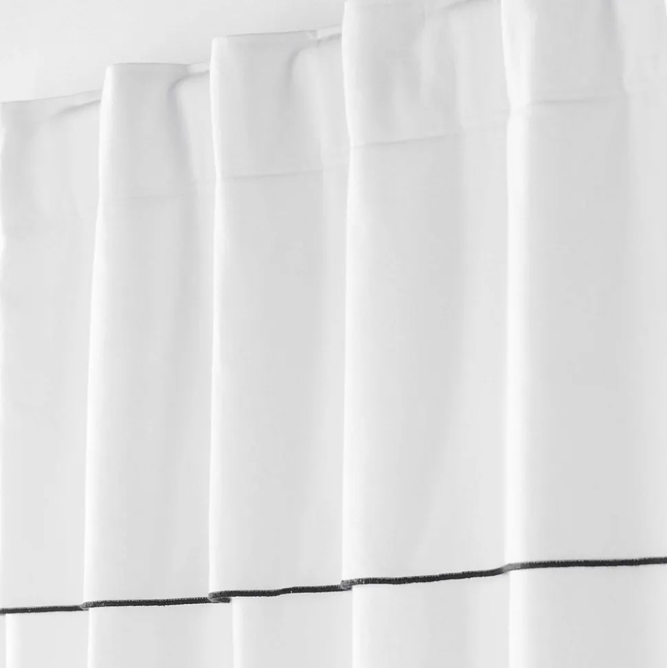 Rideau voilage surfilé passants cachés (140x240 cm - Blanc)