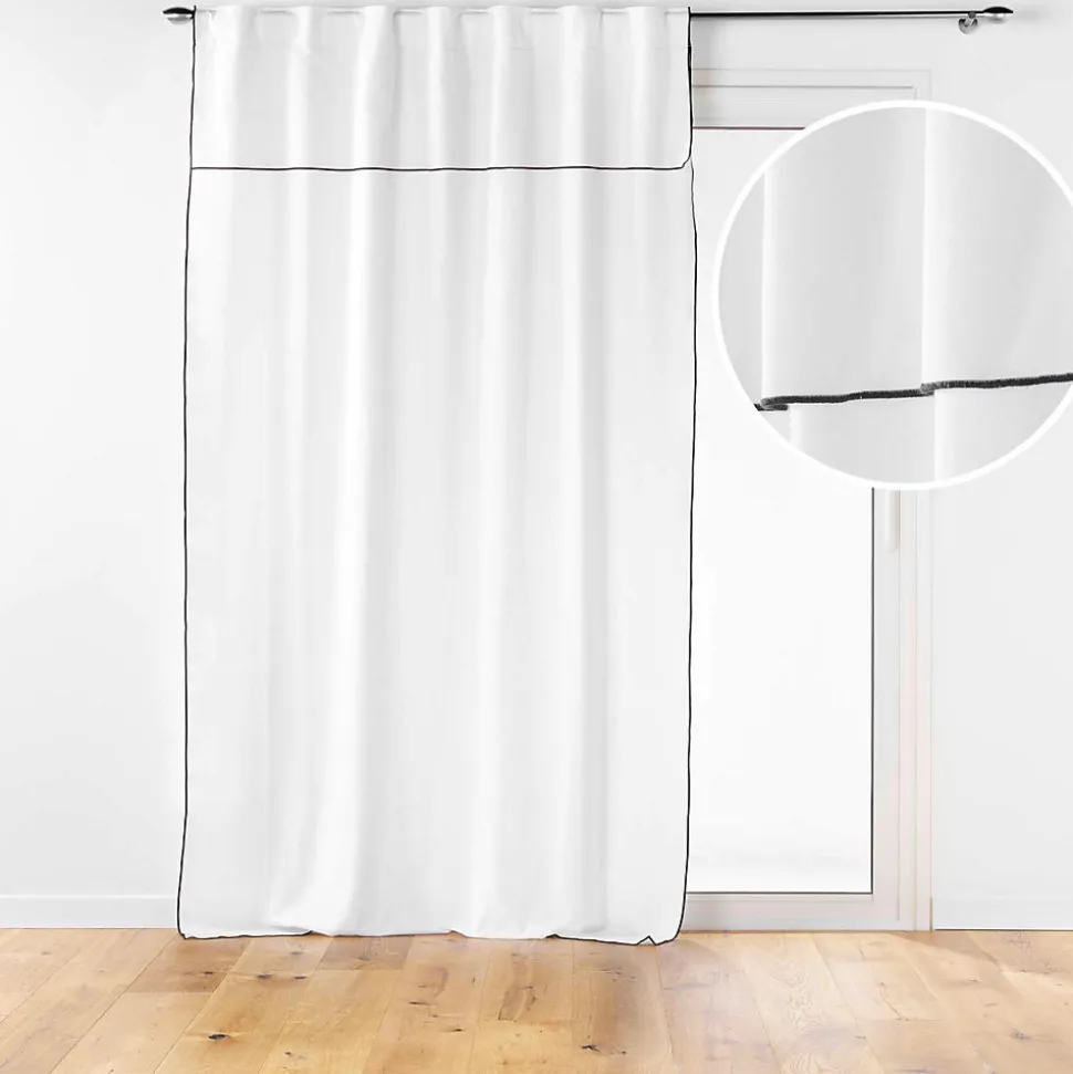 Rideau voilage surfilé passants cachés (140x240 cm - Blanc)