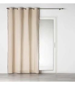 Rideau 140x240cm finition biais noir - 140x240cm - Lin