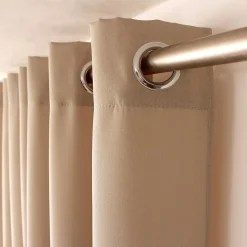 Rideaux avec Œillets, Beige naturel, 140x240cm, 100% polyester, Collection ZOE, CMADECO