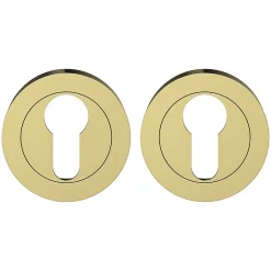 Rosace de fonction rond à visser GoodHome Duod effet laiton satin or Ø50mm